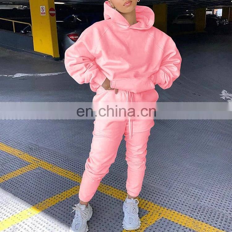 Customized women's fashion spring hooded suit sportswear 2 piece set of women's clothes