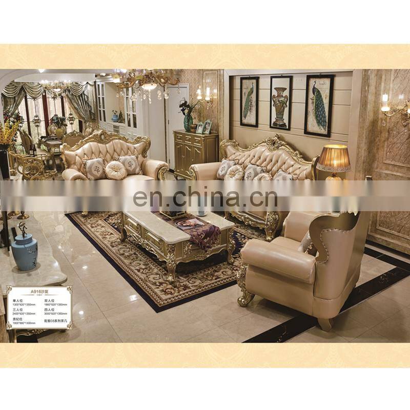 New Italy design luxury sofa sets latest custom living room solid wood furniture Genuine leather sofa bed
