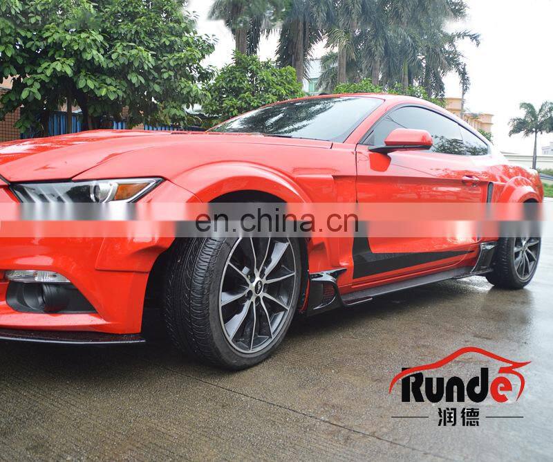 Runde Car Modification Resin Material Flame Wide Body Wheel Eyebrow Front Lip Side Skirt Spoiler For 15-17 Ford Mustang Body Kit