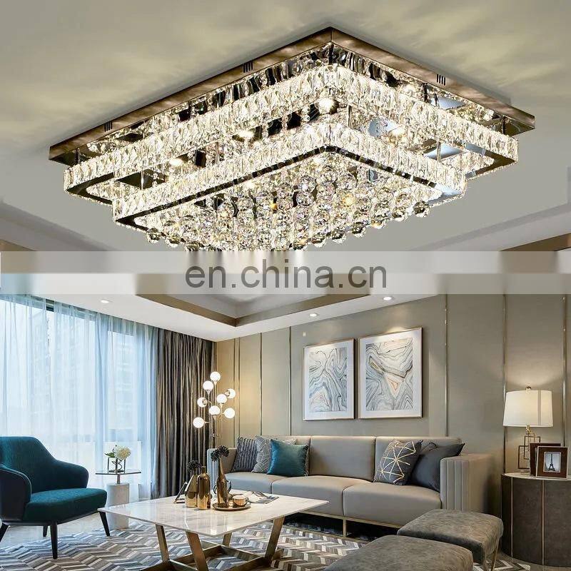 Modern Chandelier Crystal Fixture Pendant Ceiling Lamp Customized Hot Selling Lampen Home Chrome Crystal