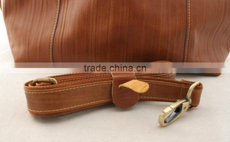 Wood grain lady leather handbag
