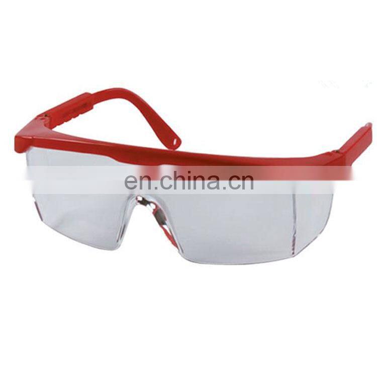 Rubber  arms  impact protection safety glasses orange safety goggles