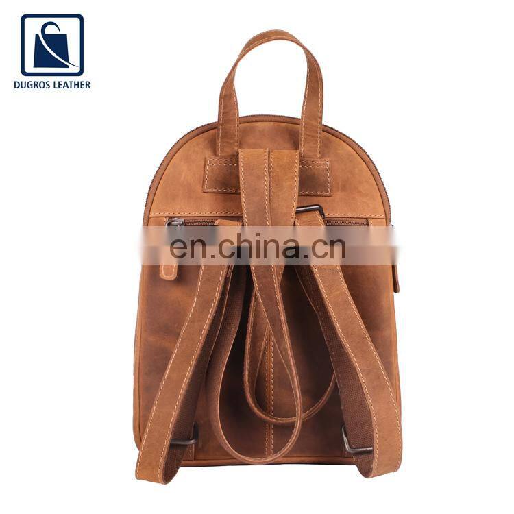 Unique Design Attractive Pattern Cotton Lining Zipper Closure Type Women Genuine Leather Backpack Bag Manufacturer