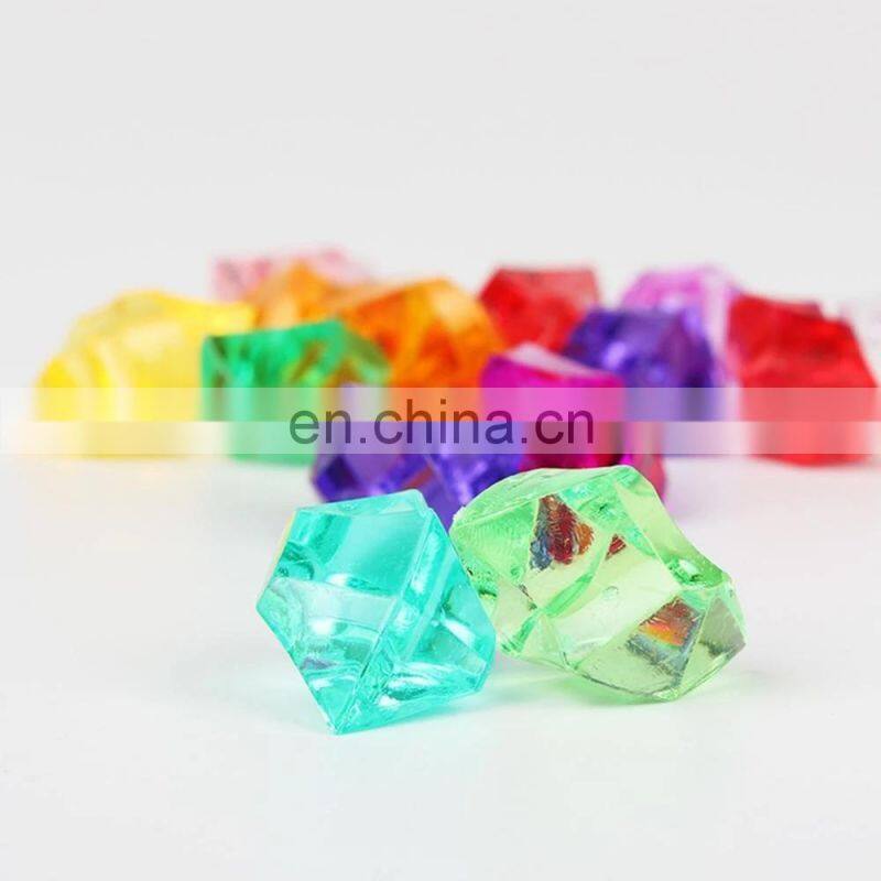 250pcs Colorful Acrylic Plastic Transparent Stone Crystal Rocks Vase Filler Artificial Color Fish Tank Home Wedding Decorations