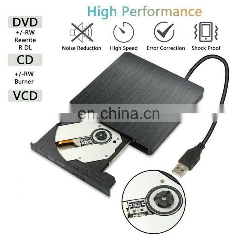 2022Slim External Optical Drive USB 2.0 DVD Combo DVD ROM Player CD-RW Burner Writer Plug and Play For Macbook Laptop Desktop PC