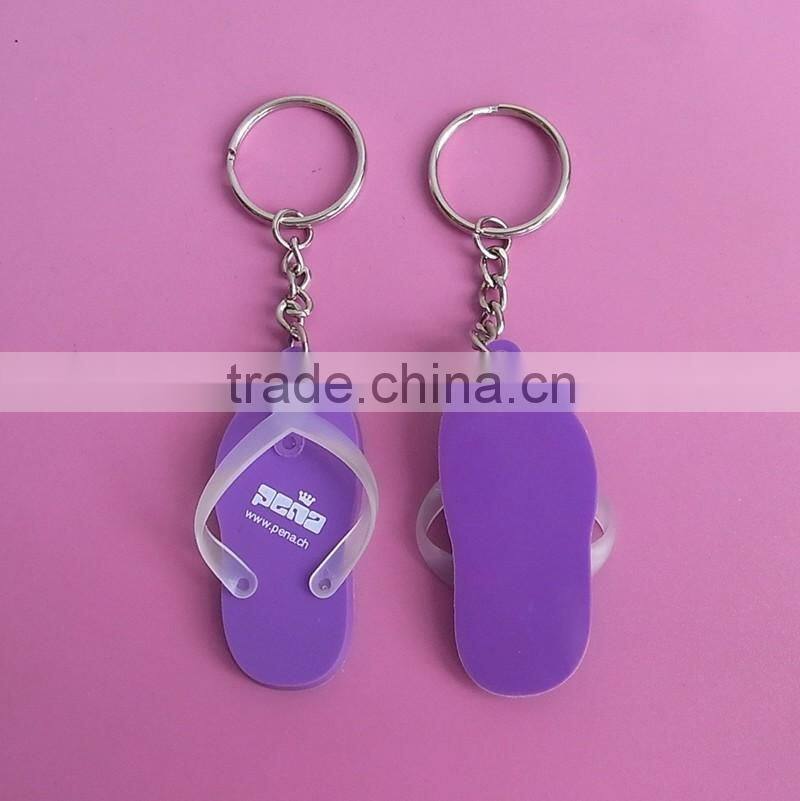 purple slipper soft pvc custom key rings with custom logo printing