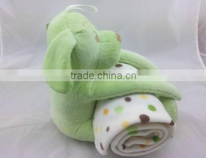 Toy with blanket Convenient foldable toy blanket for travel/Baby blanket with toy