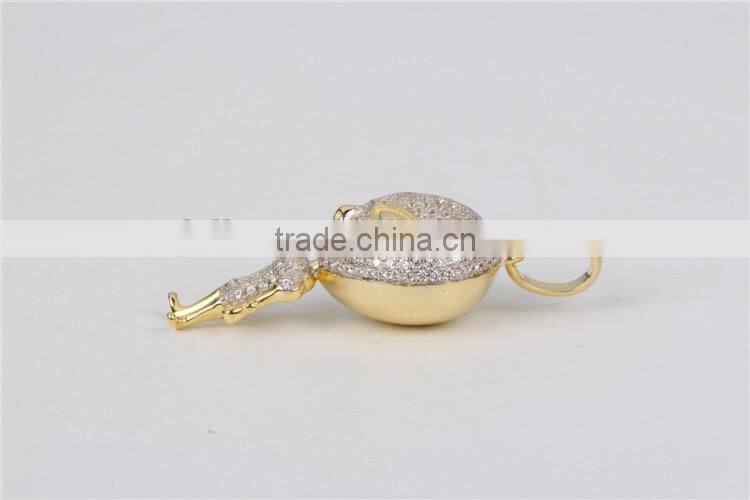 New arrival 925 silver saucer man setting AAA cz hip hop pendant necklace