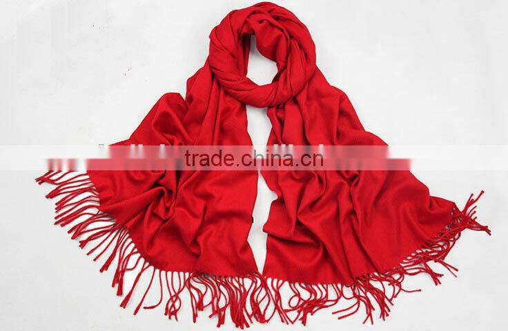 New Winter Fashion Tassel Solid Color Plain Ladies Cashmere Scarf
