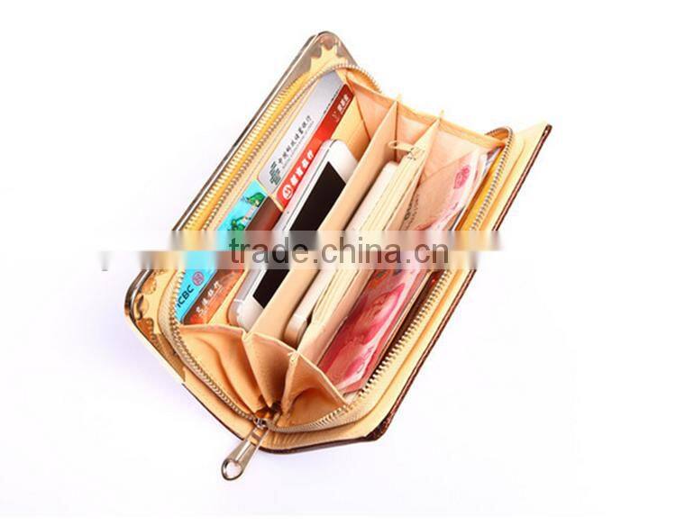 Latest design ladies hand purse clutch pu wallet heart rhinestone purse