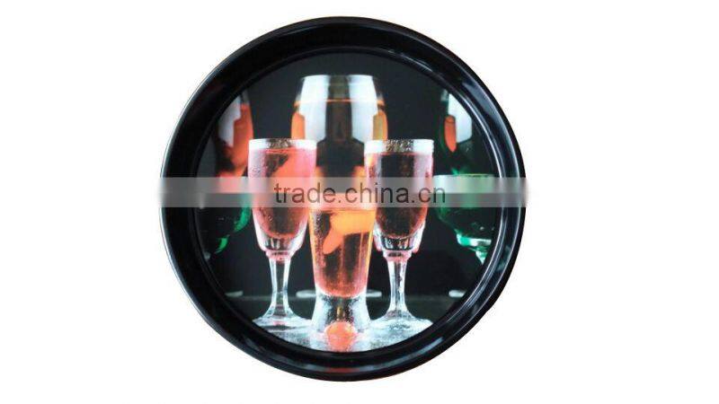 Bar metal round serving trays
