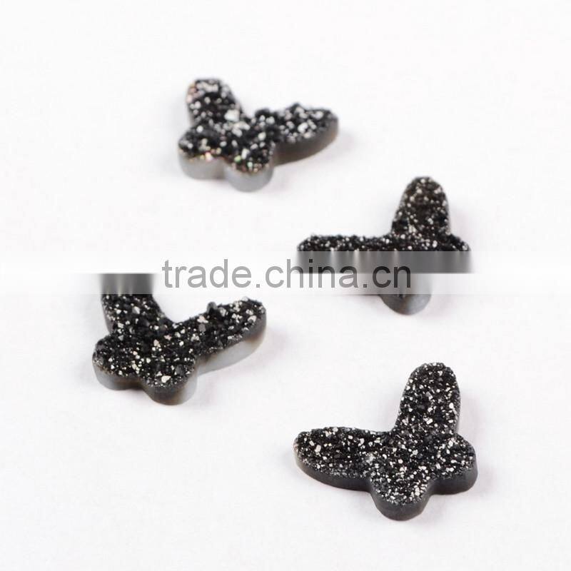 Natural titanium blue butterfly agate drusy angel druzy wings cabochons