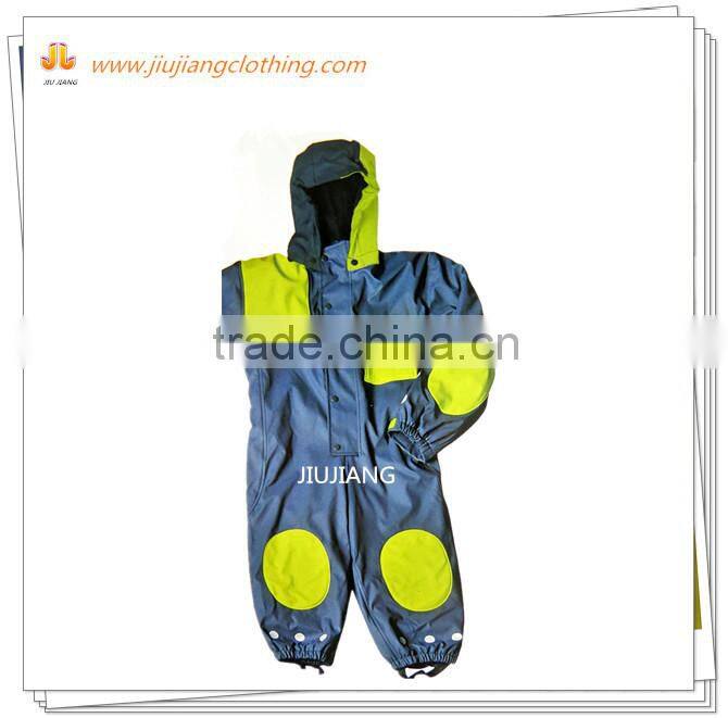 waterproof rain overalls children with attached hood