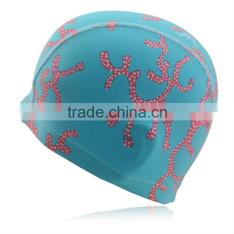Promotional cheap polyester unisex swimming caps