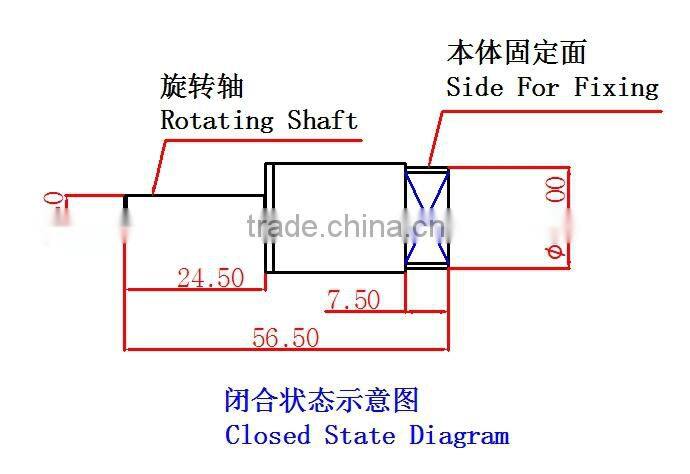 Soft closing rotary damper for toilet seat EBO-002