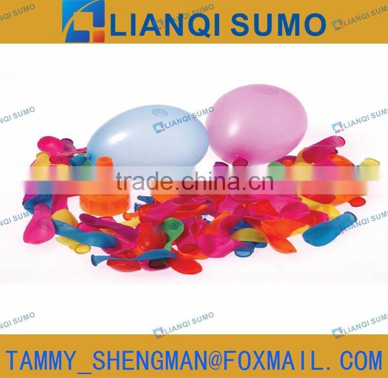 water balloon with plastic quick-fill loader
