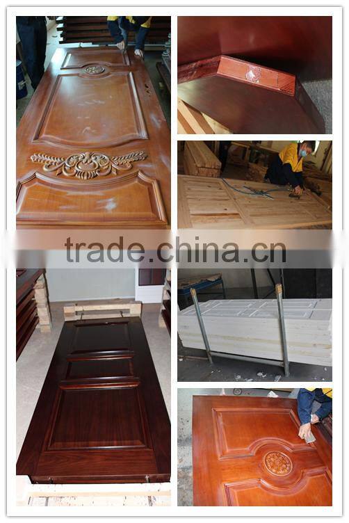 20mins-90mins External Fire Mahogany Solid Wood Door double door for villa & commercial glazed fire door