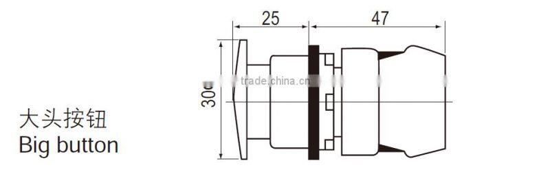 CNTD 22mm 28 Diameter Emergency Stop Push button Switch C2PNR3