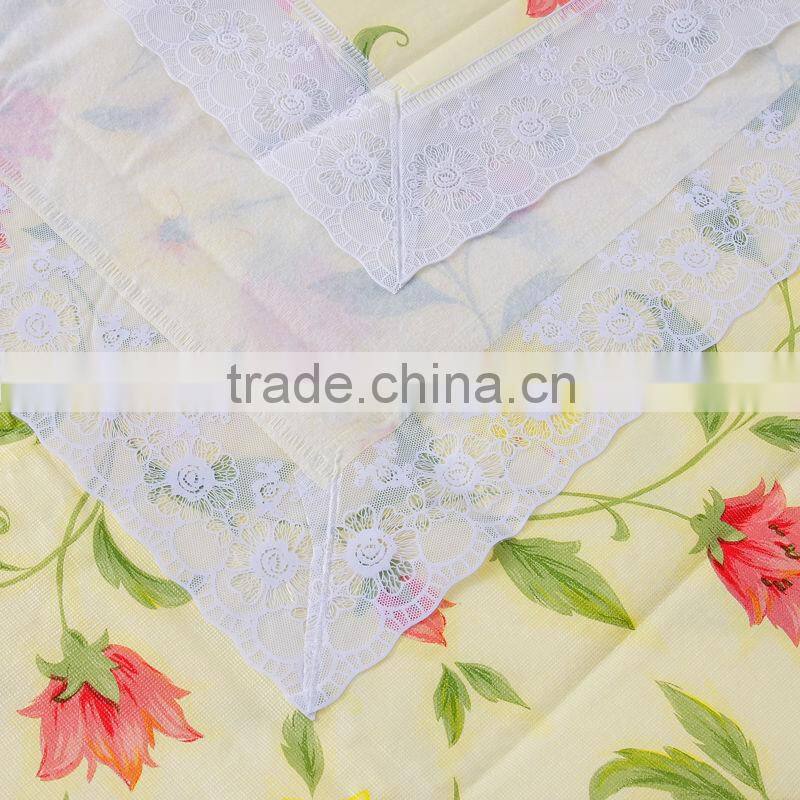 PVC/PEVA lace tablecloth with waterproof & oilproof