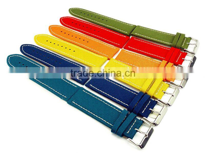 Supreme Grade Genuine Leather Lining Canvas Watch Straps