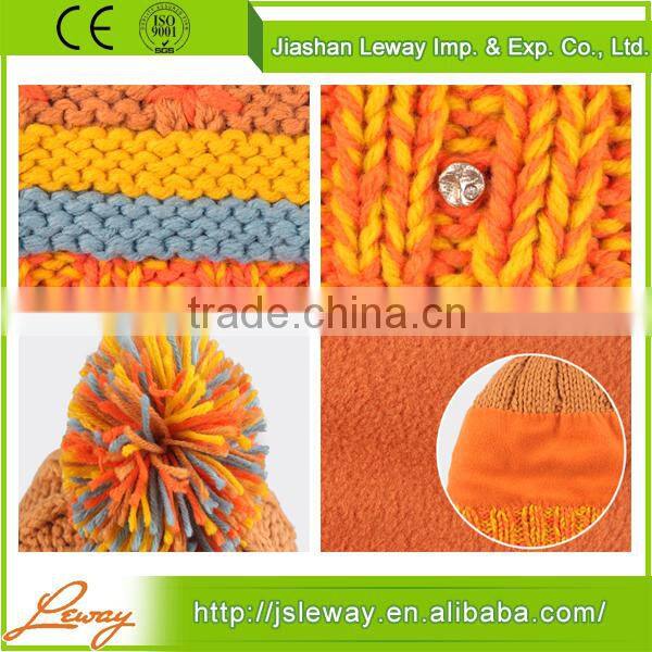 Cheap custom high quality girls fashion knitting beanie hat