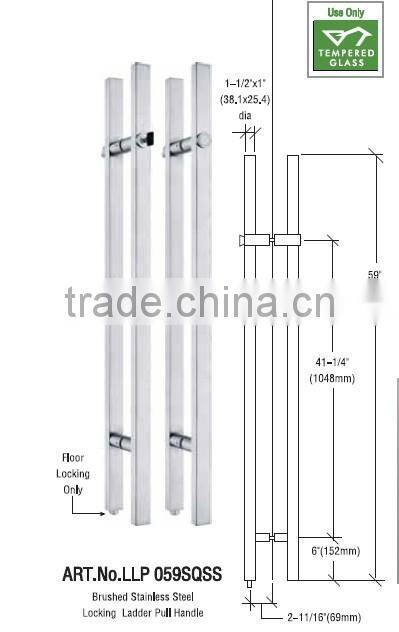 pull handle sliding door for mall door with lock