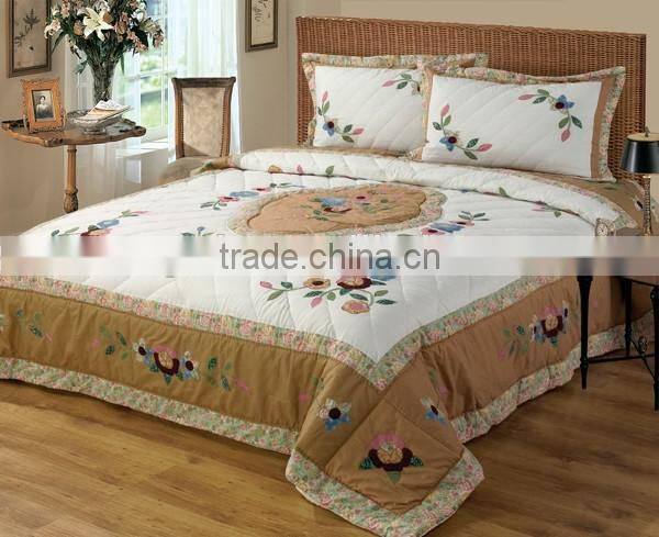 Brand new style pretty flowers bedding set patchwork quilt cotton quilt