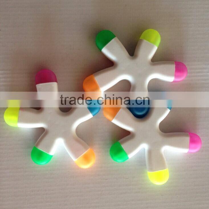 China Manufacturer Starfish Shape Pen Set Customized Logo 5C Highlighter Marker