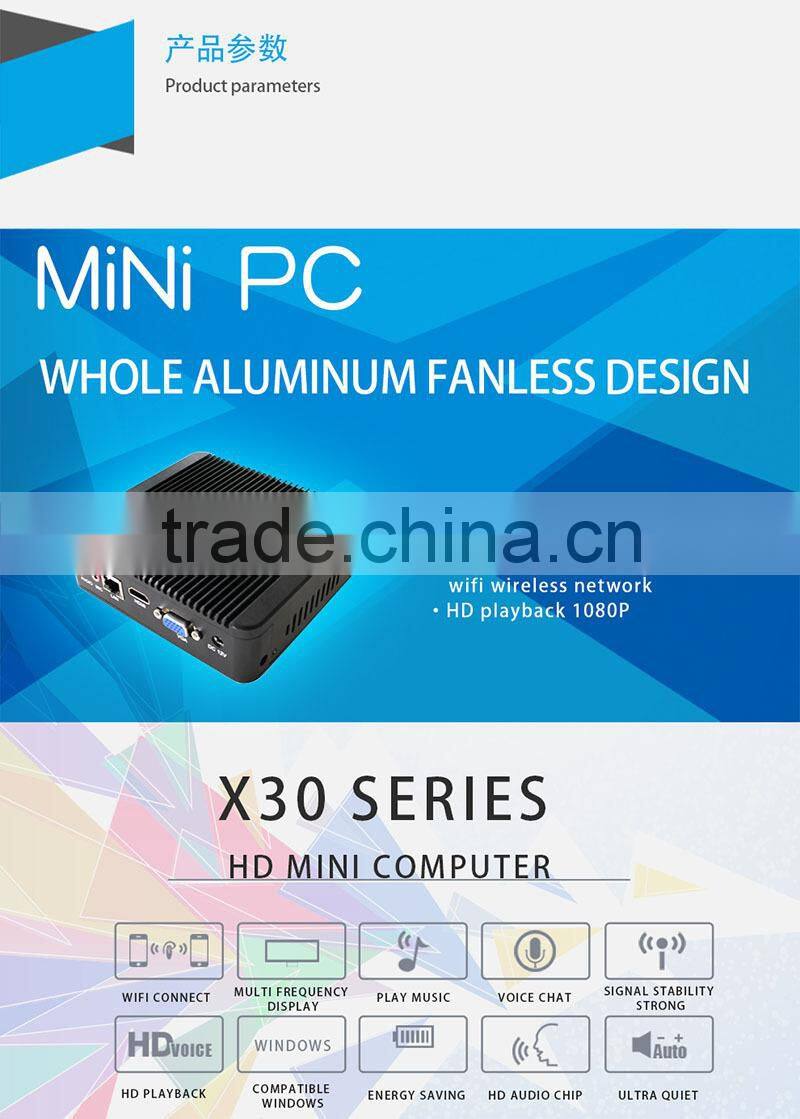 New Fanless Mini PC Cerelon J1800 Dual Core 2.41GHz 2G RAM 16G SSD Support WIN 7 Linux OS