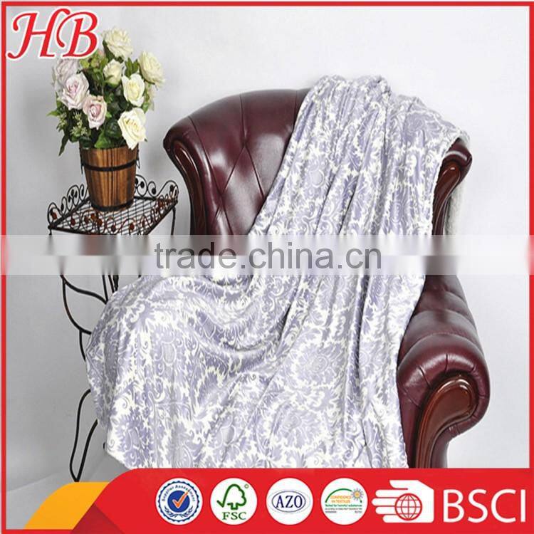 China supplier super soft fashion printed micro mink blanket and back Sherpa fleece blanket
