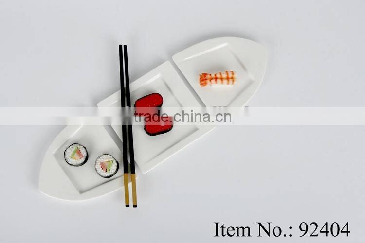 hot selling hotel white ceramic snack set