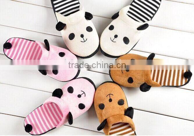 plush slipper/cheap baby animal shoes/panda plush slippers