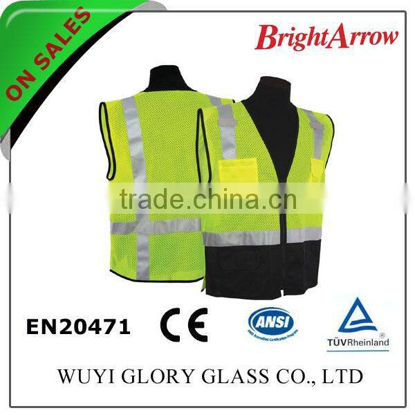 100% polyester EN 20471 safety reflective girl's safety warning vest for usa from china