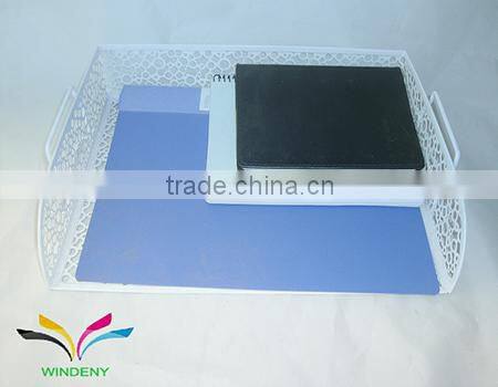 China manufacturer free sample tabletop embossing single tier metal document tray for office