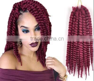 High Quality 12" 24'' 2X Havana Mambo Twist Braids With Synthetic Crochet Hair Extension