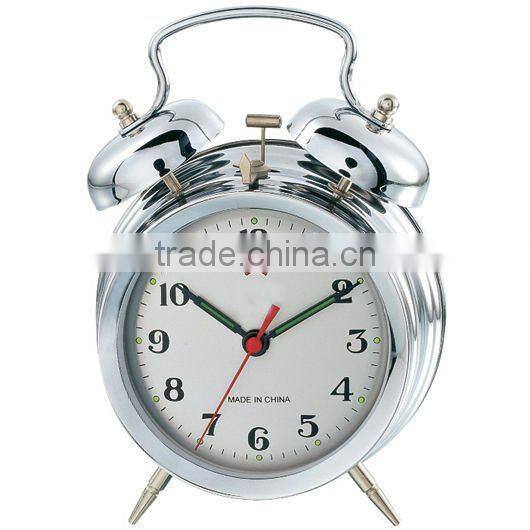 4 inches metal mechanical twin bell alarm clock