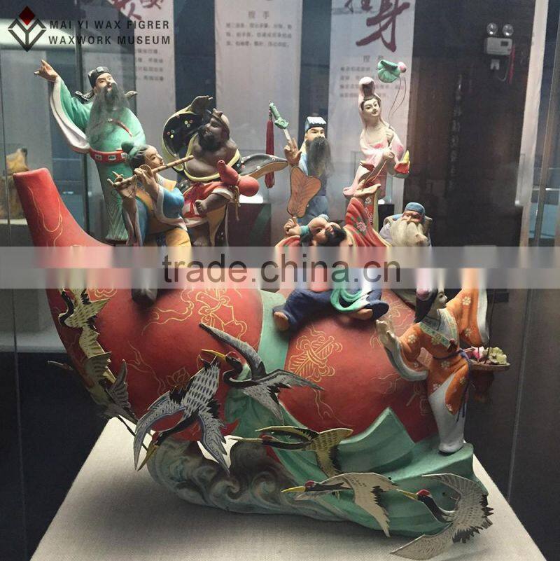 folk art sculpture of wax museum eight immortals