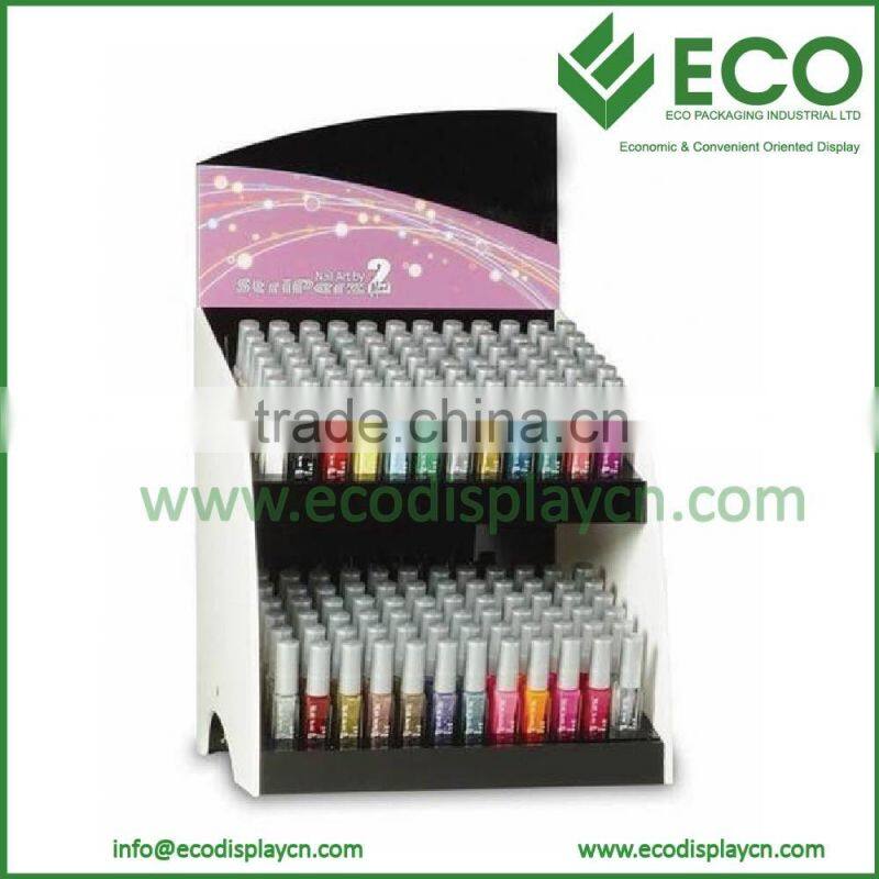 2 Layers Black Nail Polisher Counter Displaying Unit With Glossy Lamination