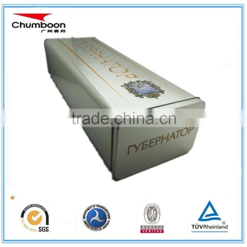 big rectangle wine tin can / direct factory OEM metal box / wine bottle protect tin box
