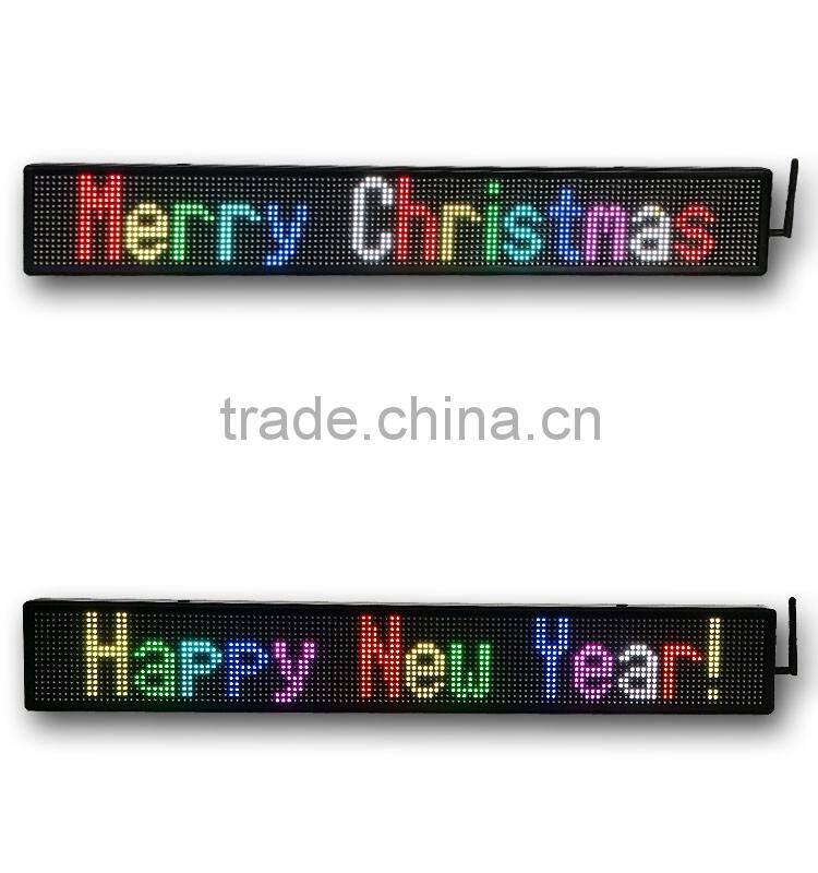 P6-16x128RGB double line RGB full color led sign with wireless SMS and PC USB communication