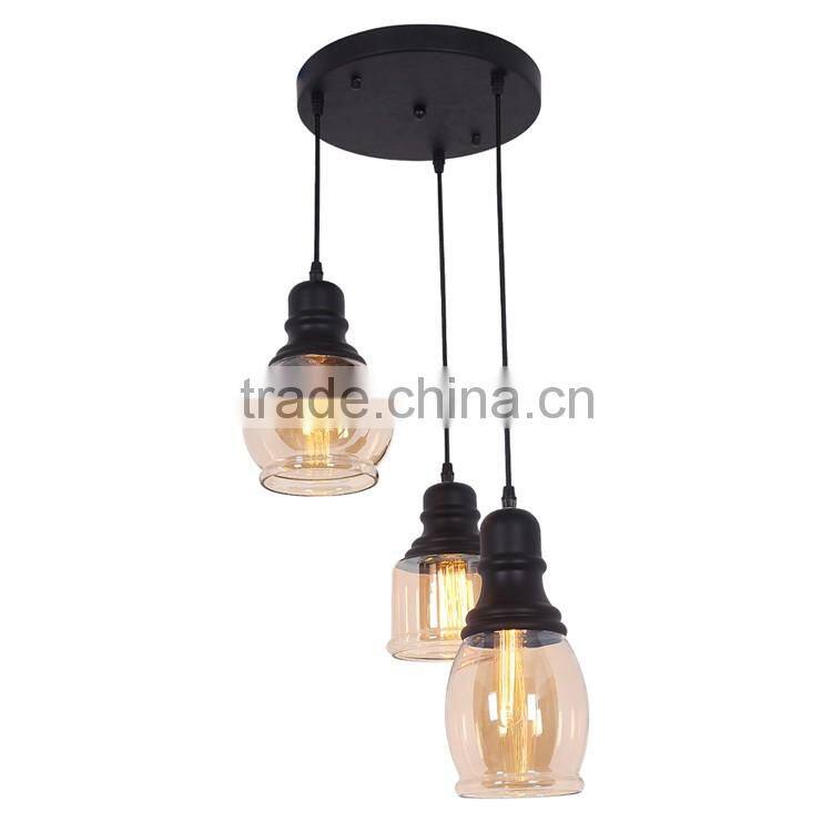 Antique Copper & Glass Coffee industrial Pendant Light with CE,ROHS,UL certificate for reasturant