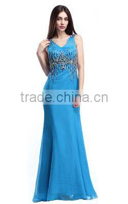 Gorgeous Sheath high neck Petite Formal Evening Gowns With Beading