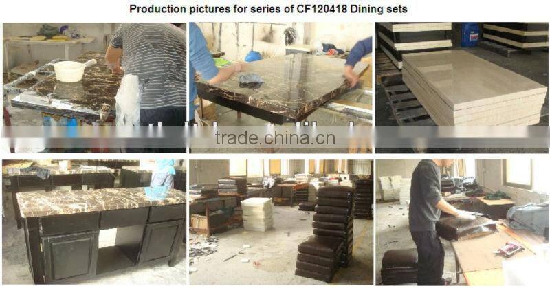 5 PC Marbled top dining table set,dining faux marble table/luxury dining table and chairs and dressers/coffee table