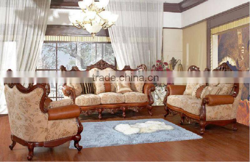 European style leather sofa set 1+2+3