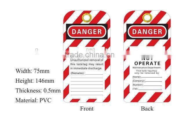 2016 NEW POPULAR OSHA-T03 PVC Safety lockout tag