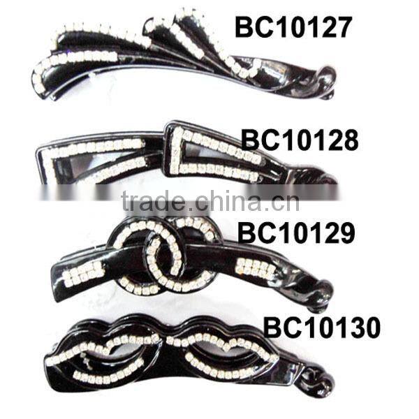assorted fashion clear rhinestone plastic hair clips in stock