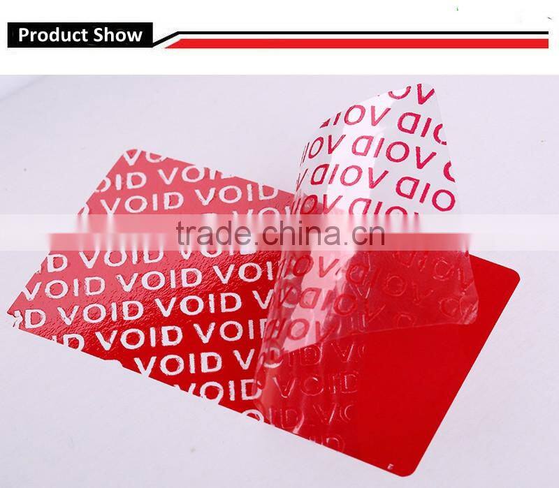 Total transfer tamper evident label full residue safety label