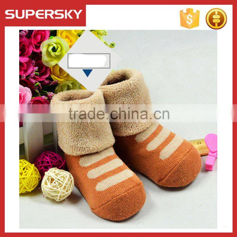 V-265 Colorful unisex-baby newborn soft pretty baby cartoon boot socks with pile loop