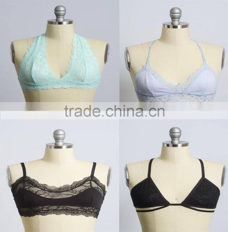 Hot Sale American Style Women Bralette Lace Halter Top Bralette
