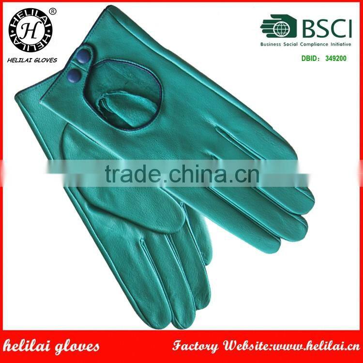 Helilai Hot selling Ladies Unlined Sheep Leather Gloves Women Winter Leather Motorcycle Gloves